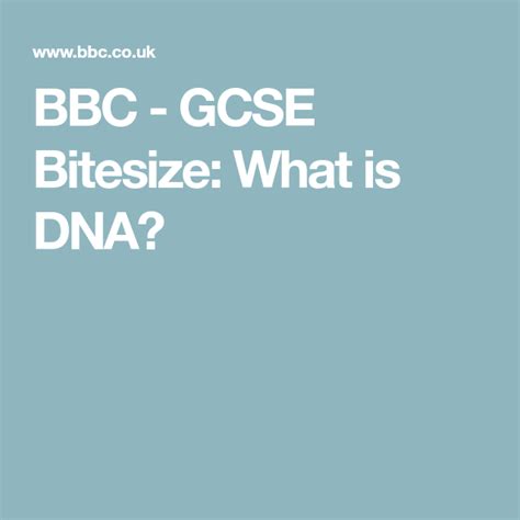 bbc genome|bbc bitesize dna and genome.